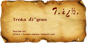 Trnka Ágnes névjegykártya